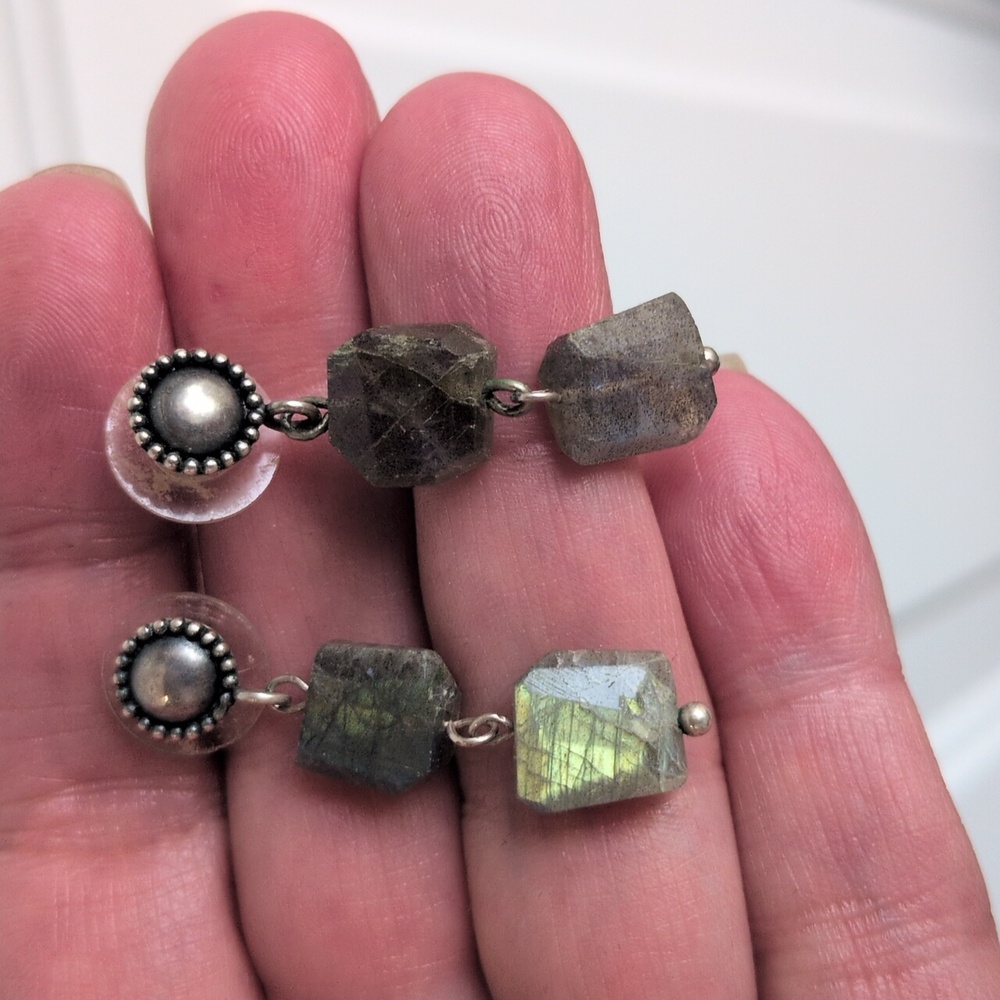 Silver & Labradorite Dangle Earrings